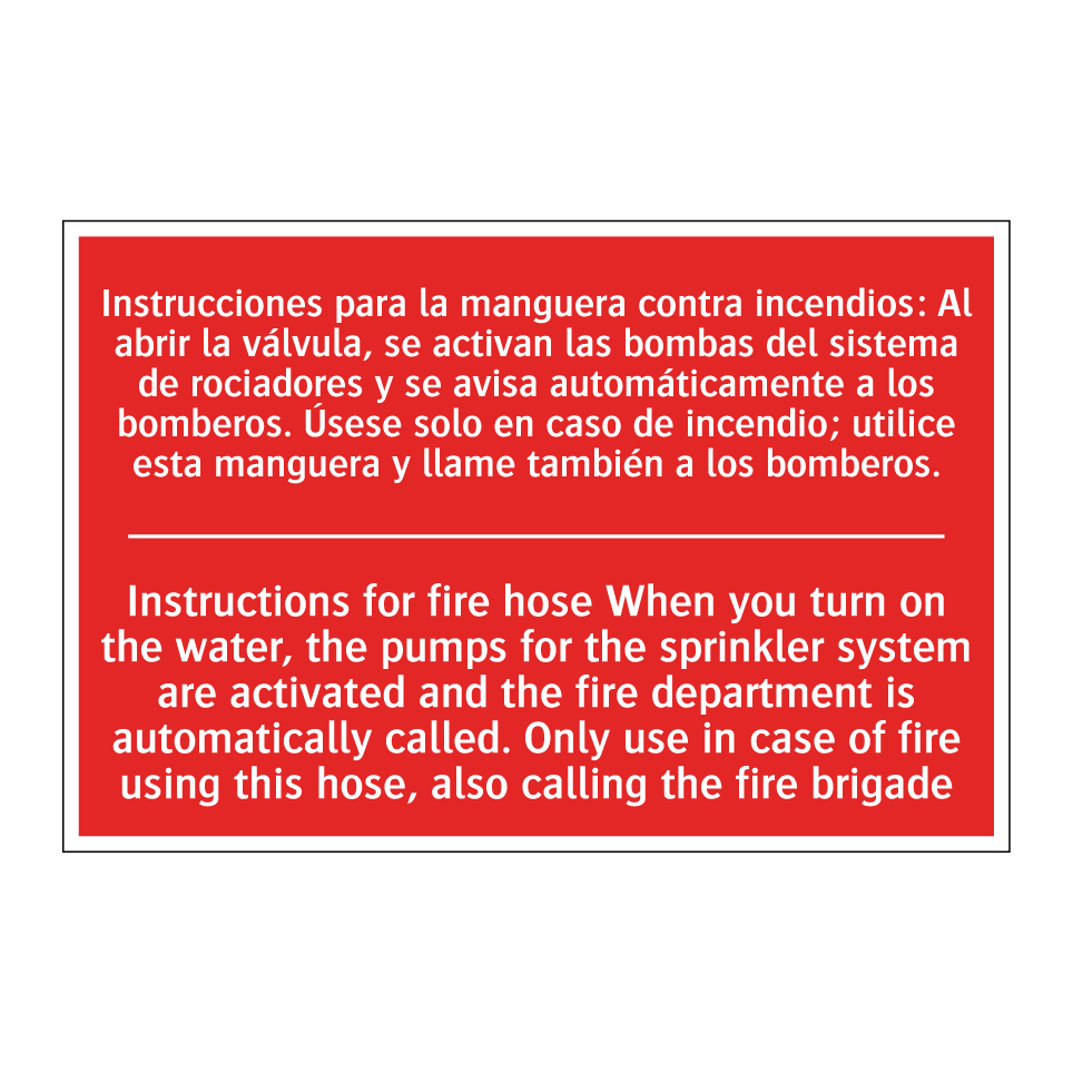 Instrucciones para la /.../ - Instructions for fire hose /.../