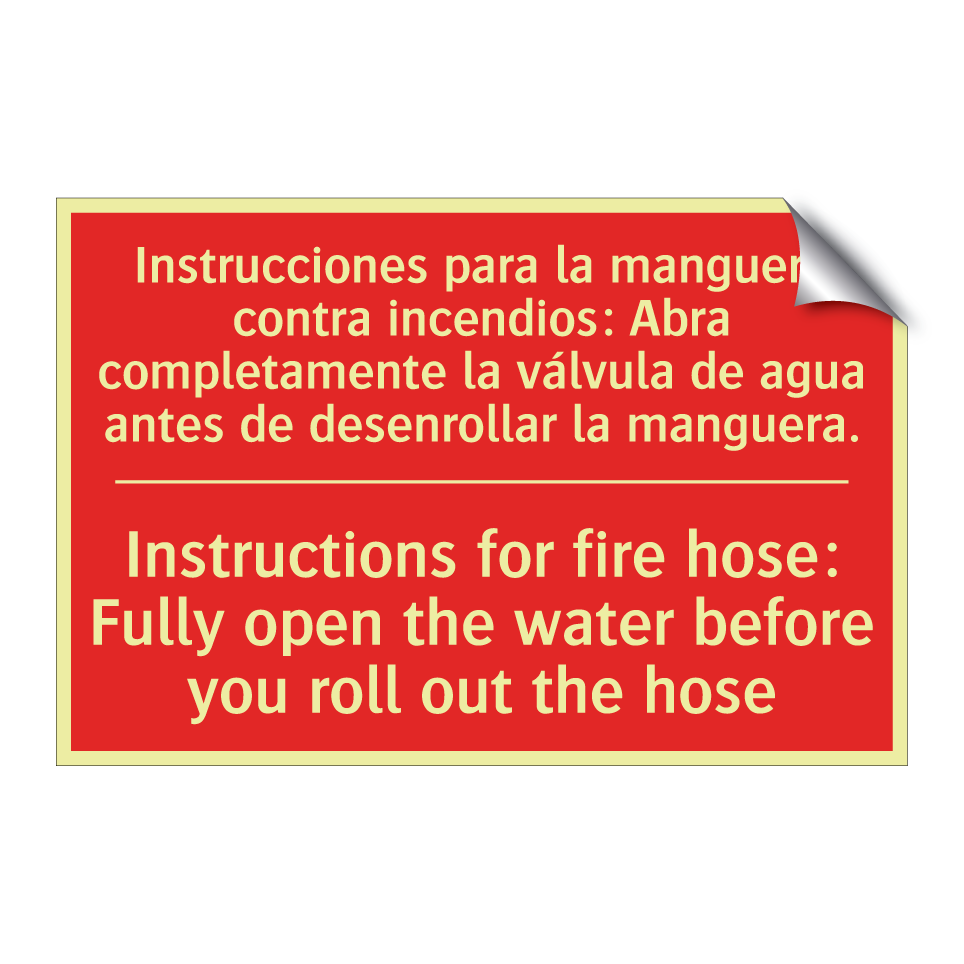 Instrucciones para la /.../ - Instructions for fire hose: /.../