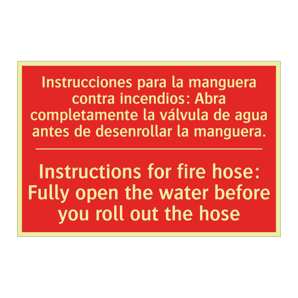 Instrucciones para la /.../ - Instructions for fire hose: /.../
