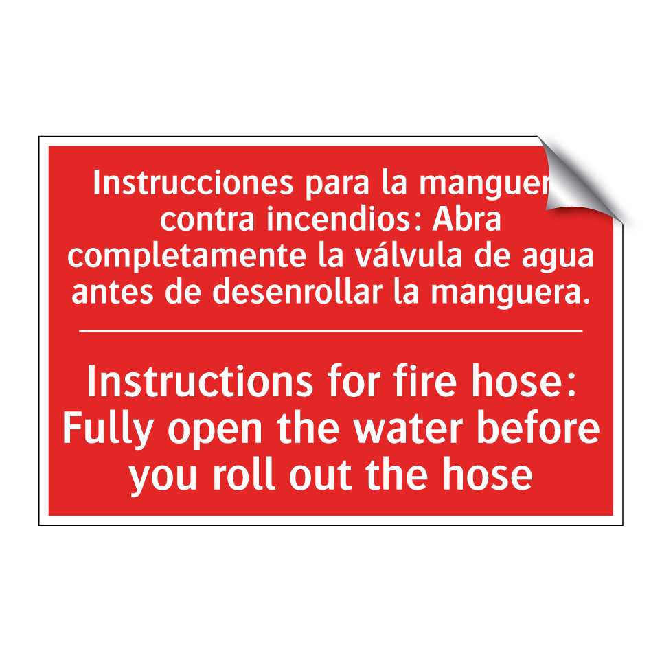 Instrucciones para la /.../ - Instructions for fire hose: /.../