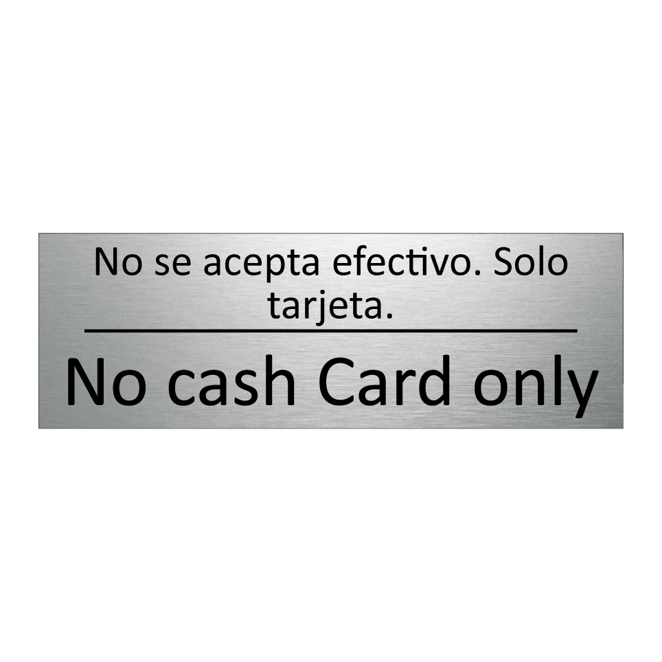 No se acepta efectivo. Solo /.../ - No cash Card only