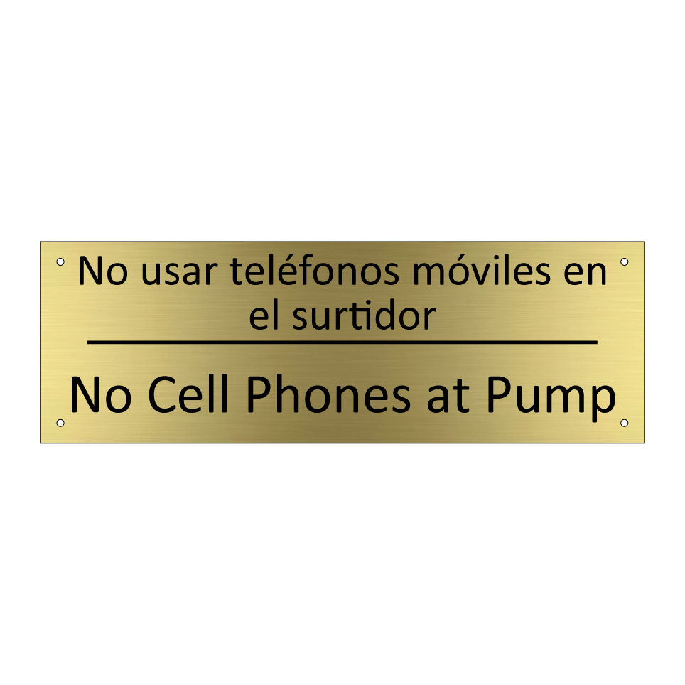 No usar teléfonos móviles en /.../ - No Cell Phones at Pump