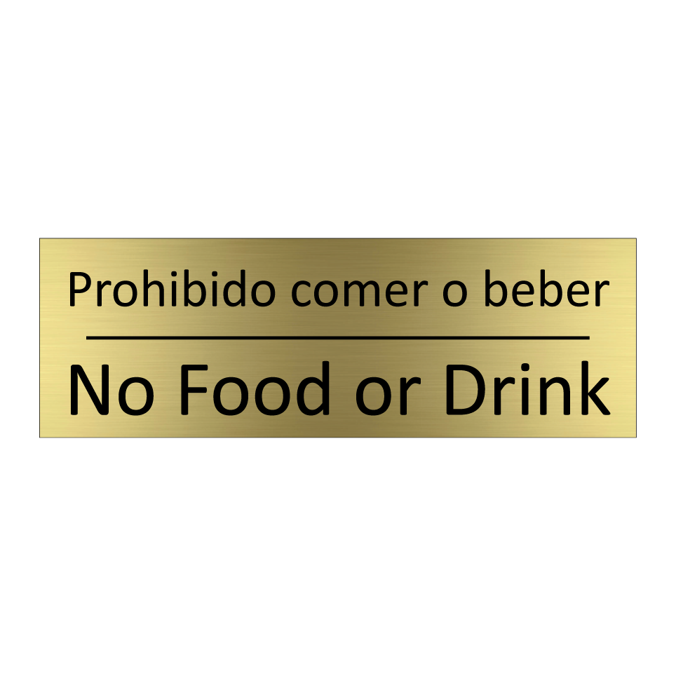 Prohibido comer o beber - No Food or Drink