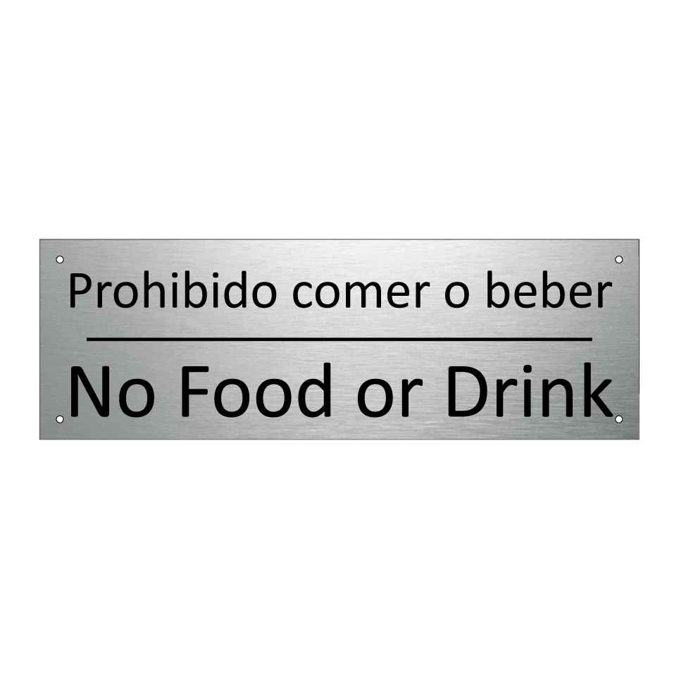 Prohibido comer o beber - No Food or Drink