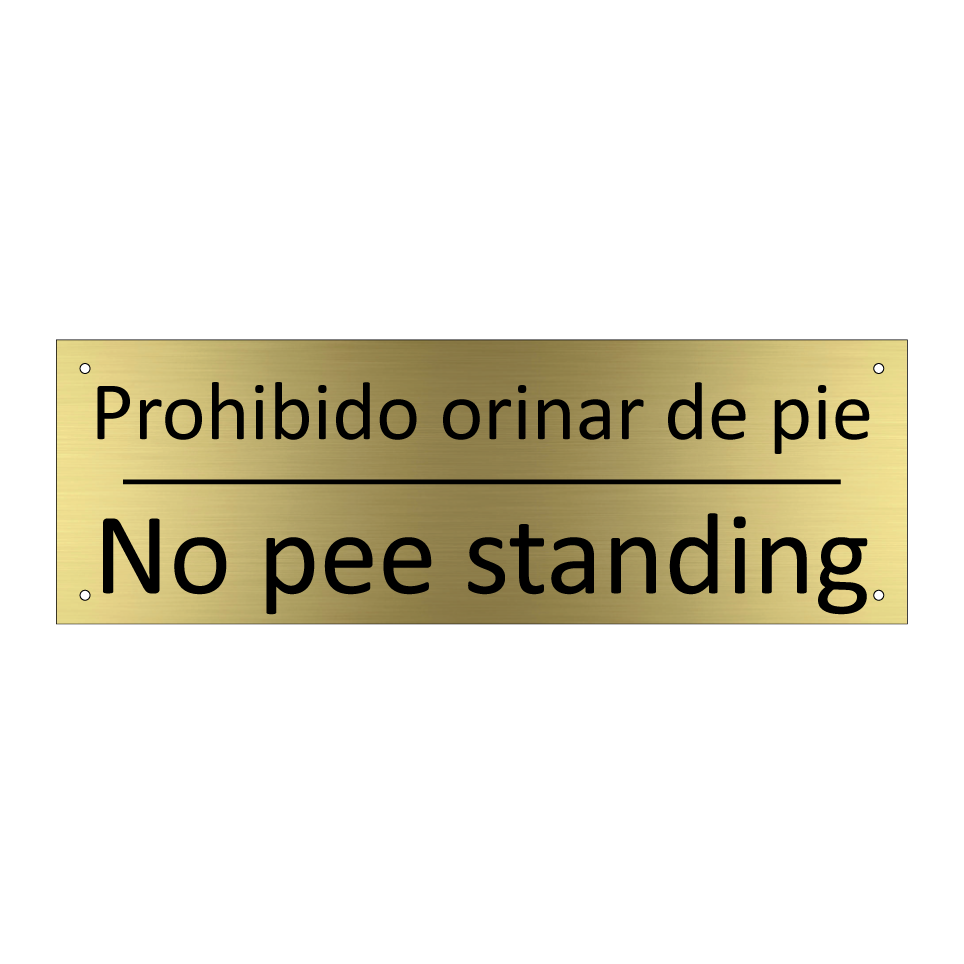 Prohibido orinar de pie - No pee standing