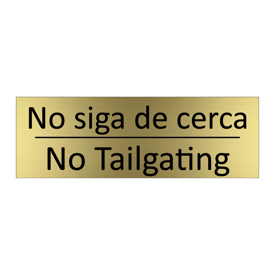 No siga de cerca - No Tailgating