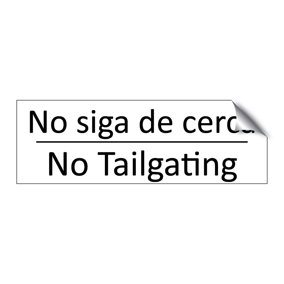 No siga de cerca - No Tailgating