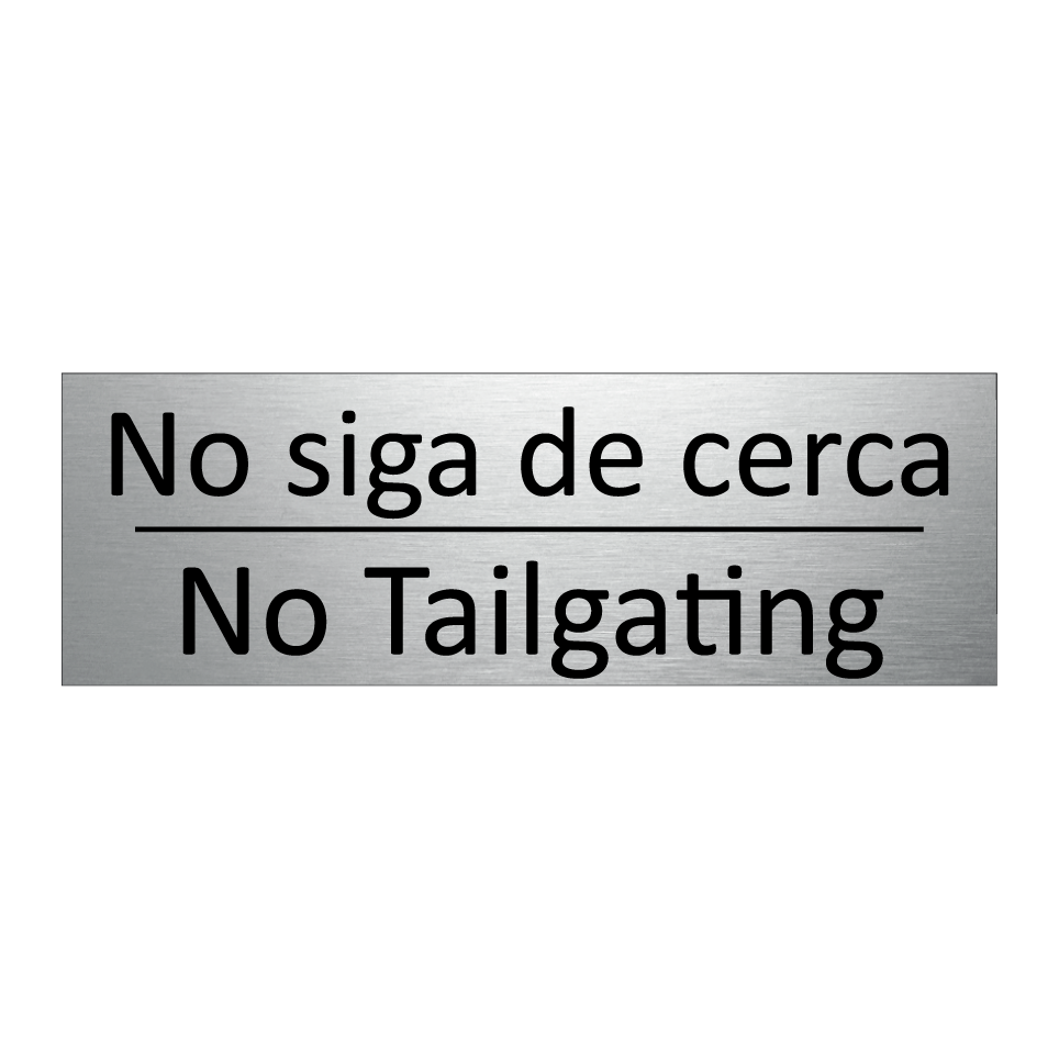 No siga de cerca - No Tailgating