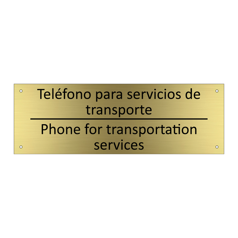 Teléfono para servicios de /.../ - Phone for transportation /.../