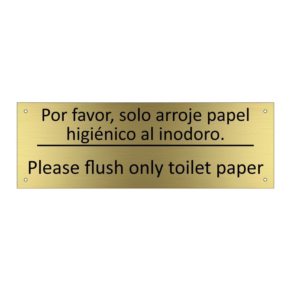 Por favor, solo arroje papel /.../ - Please flush only toilet paper