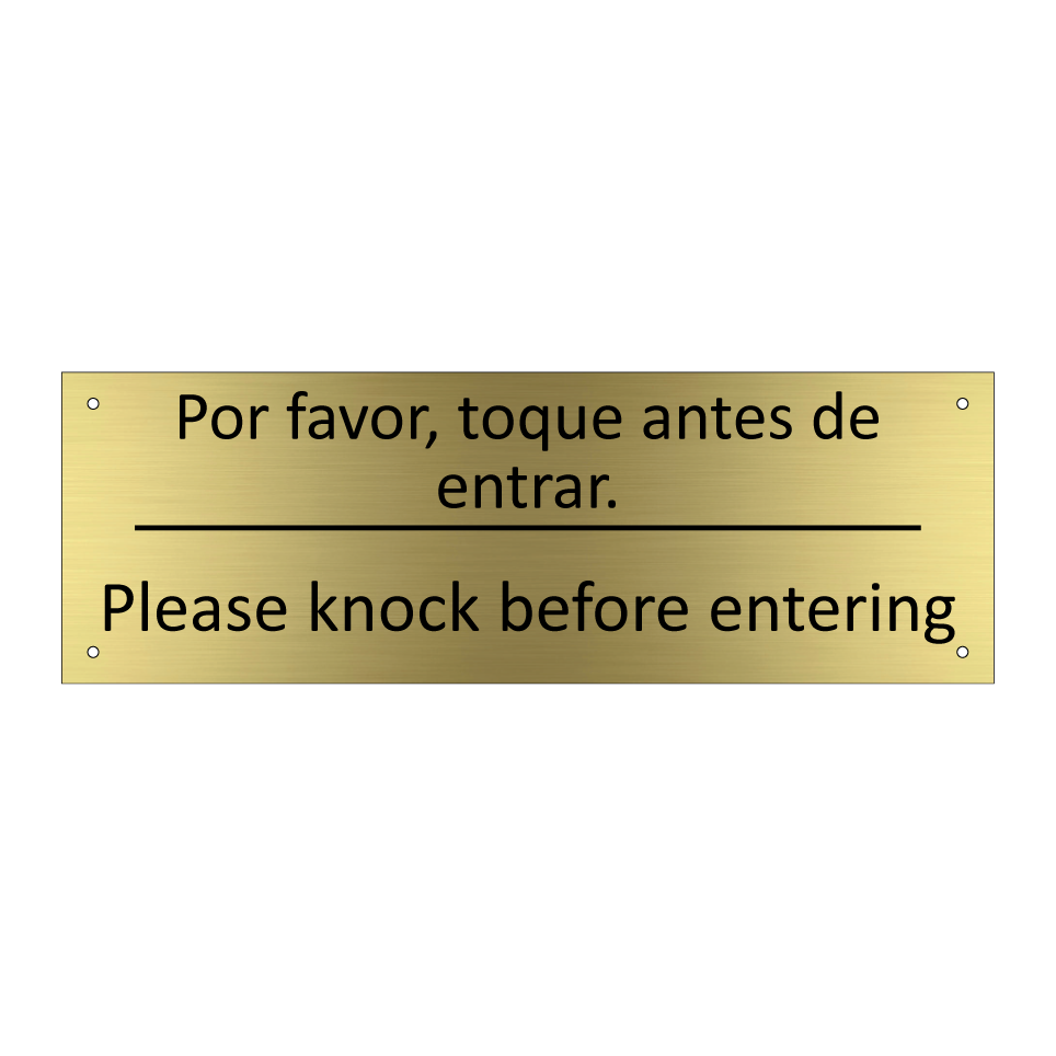 Por favor, toque antes de /.../ - Please knock before entering