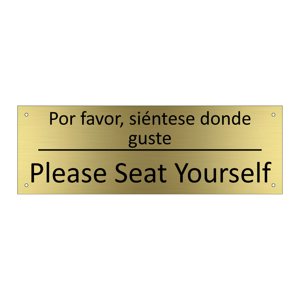 Por favor, siéntese donde /.../ - Please Seat Yourself