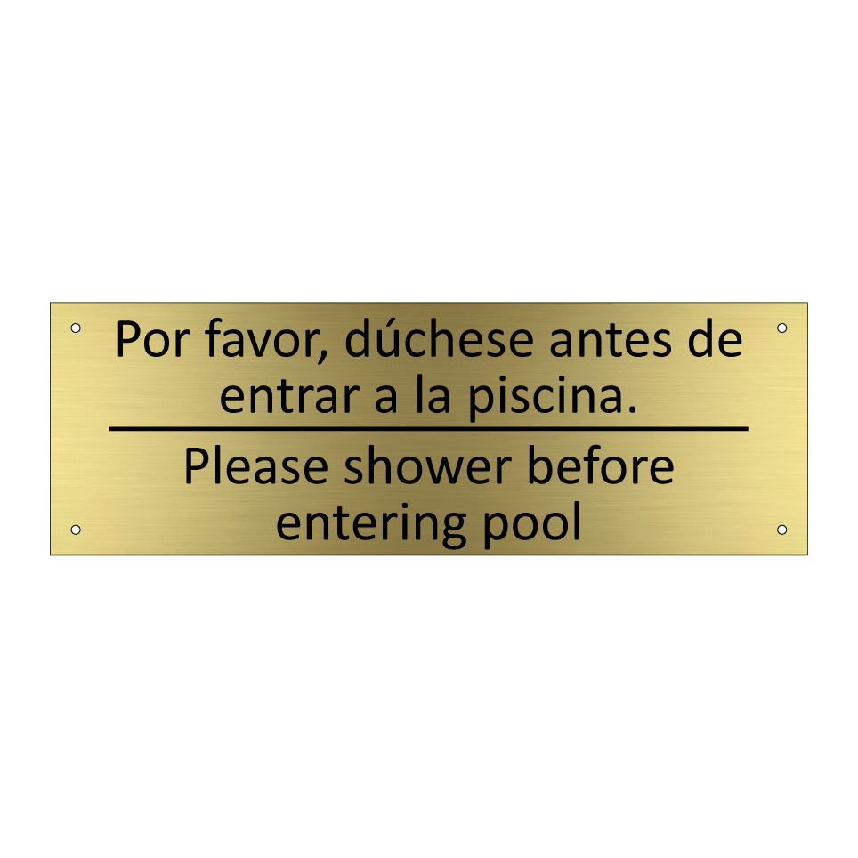 Por favor, dúchese antes de /.../ - Please shower before entering /.../