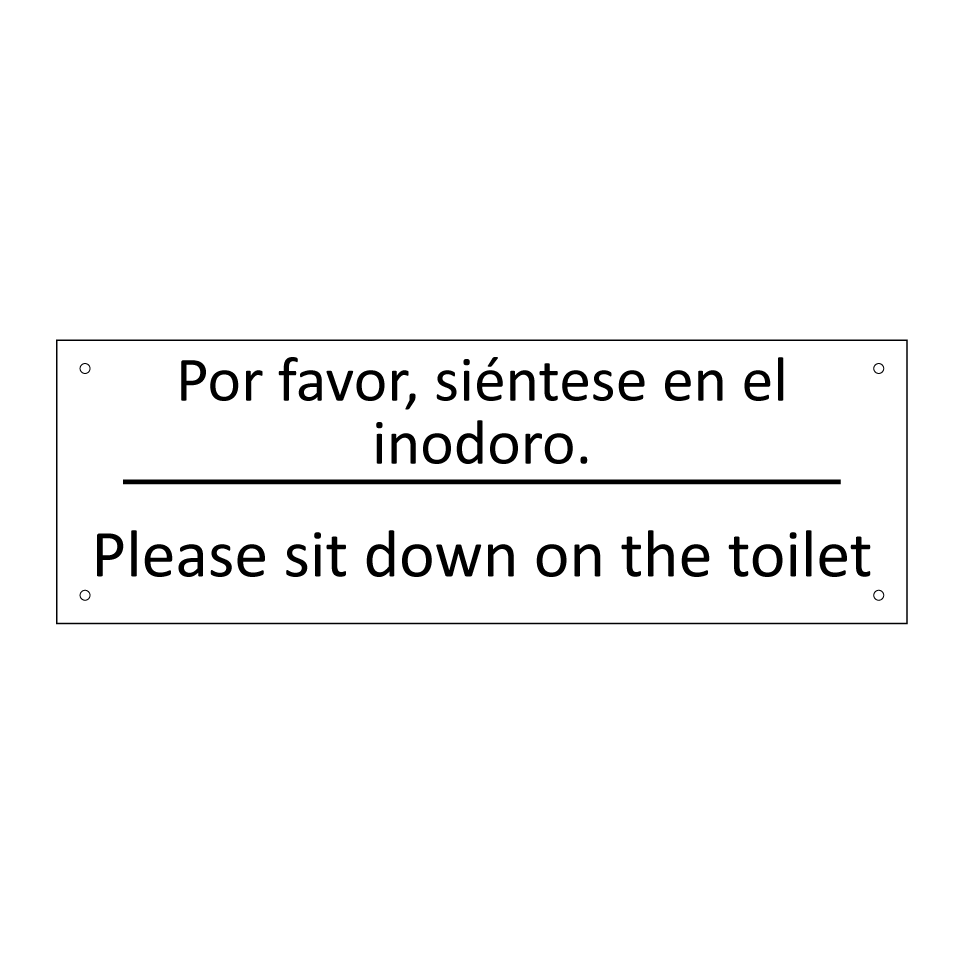 Por favor, siéntese en el /.../ - Please sit down on the toilet