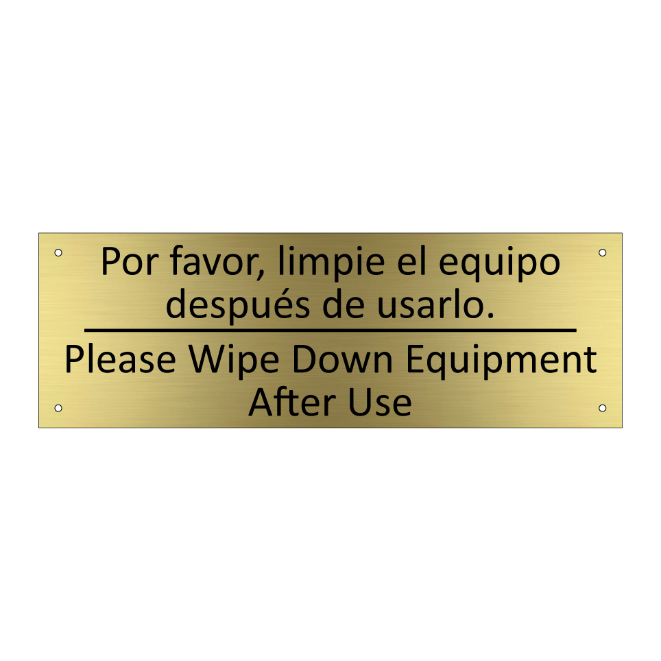 Por favor, limpie el equipo /.../ - Please Wipe Down Equipment /.../