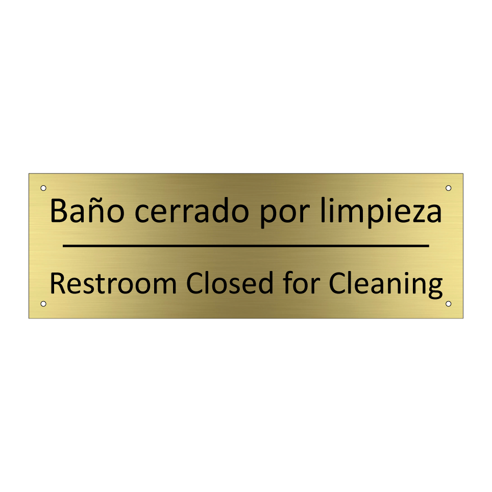 Baño cerrado por limpieza - Restroom Closed for Cleaning