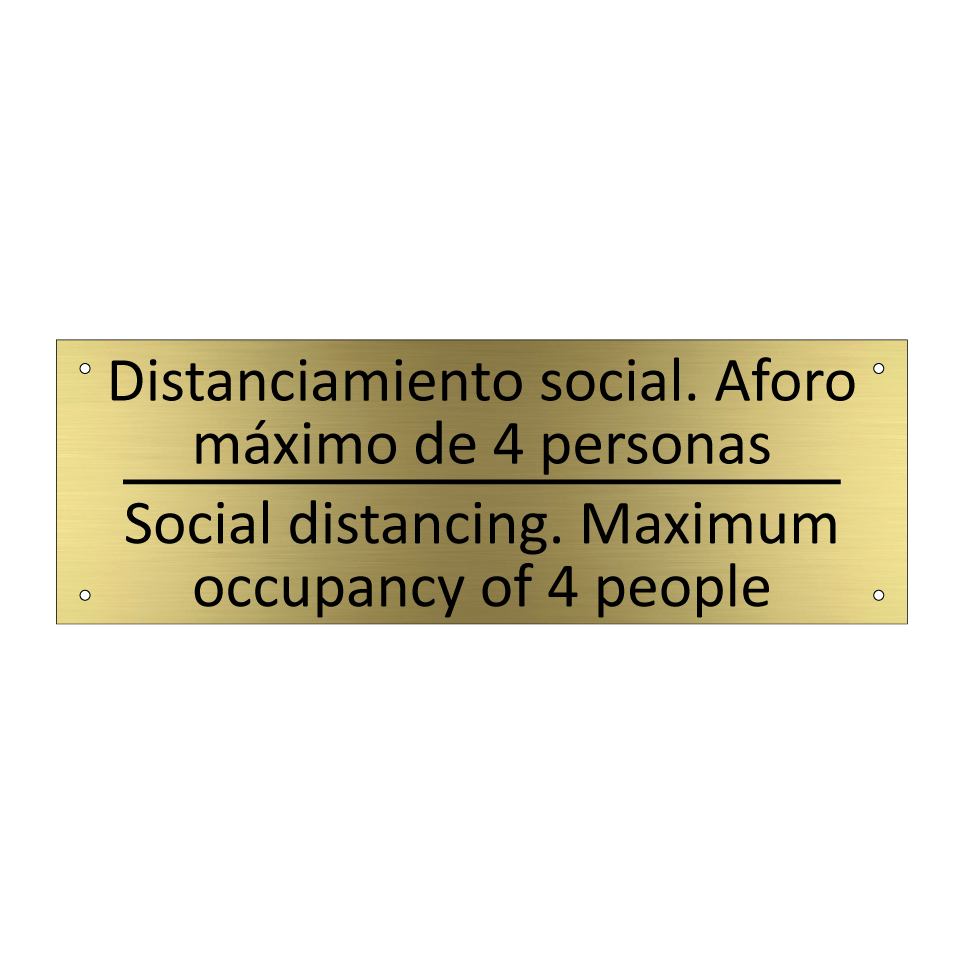 Distanciamiento social. Aforo /.../ - Social distancing. Maximum /.../