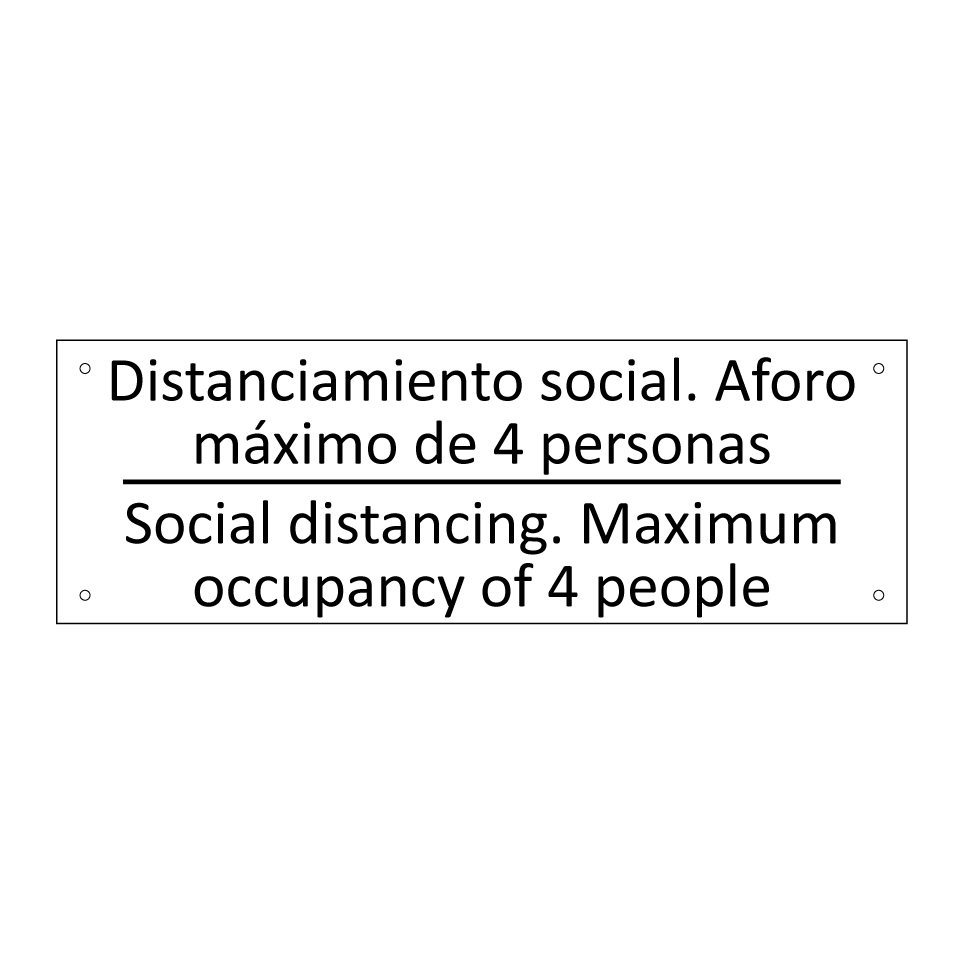 Distanciamiento social. Aforo /.../ - Social distancing. Maximum /.../