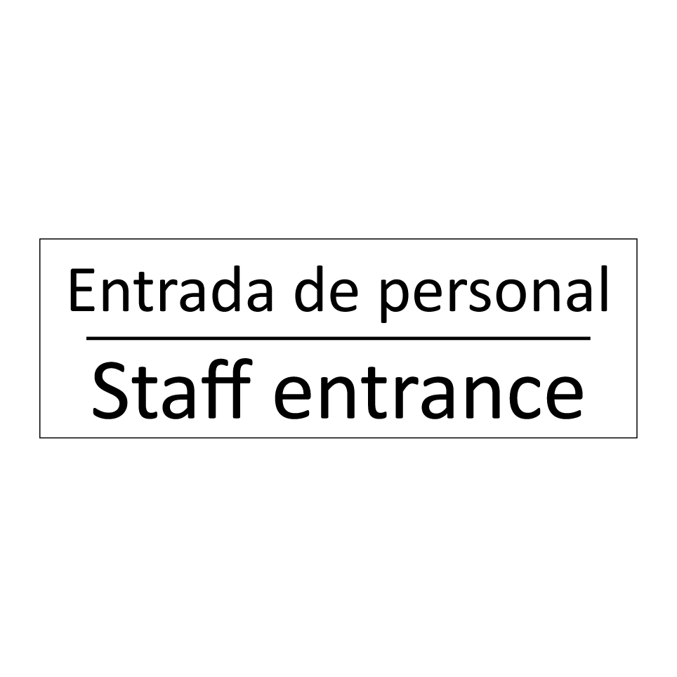 Entrada de personal - Staff entrance