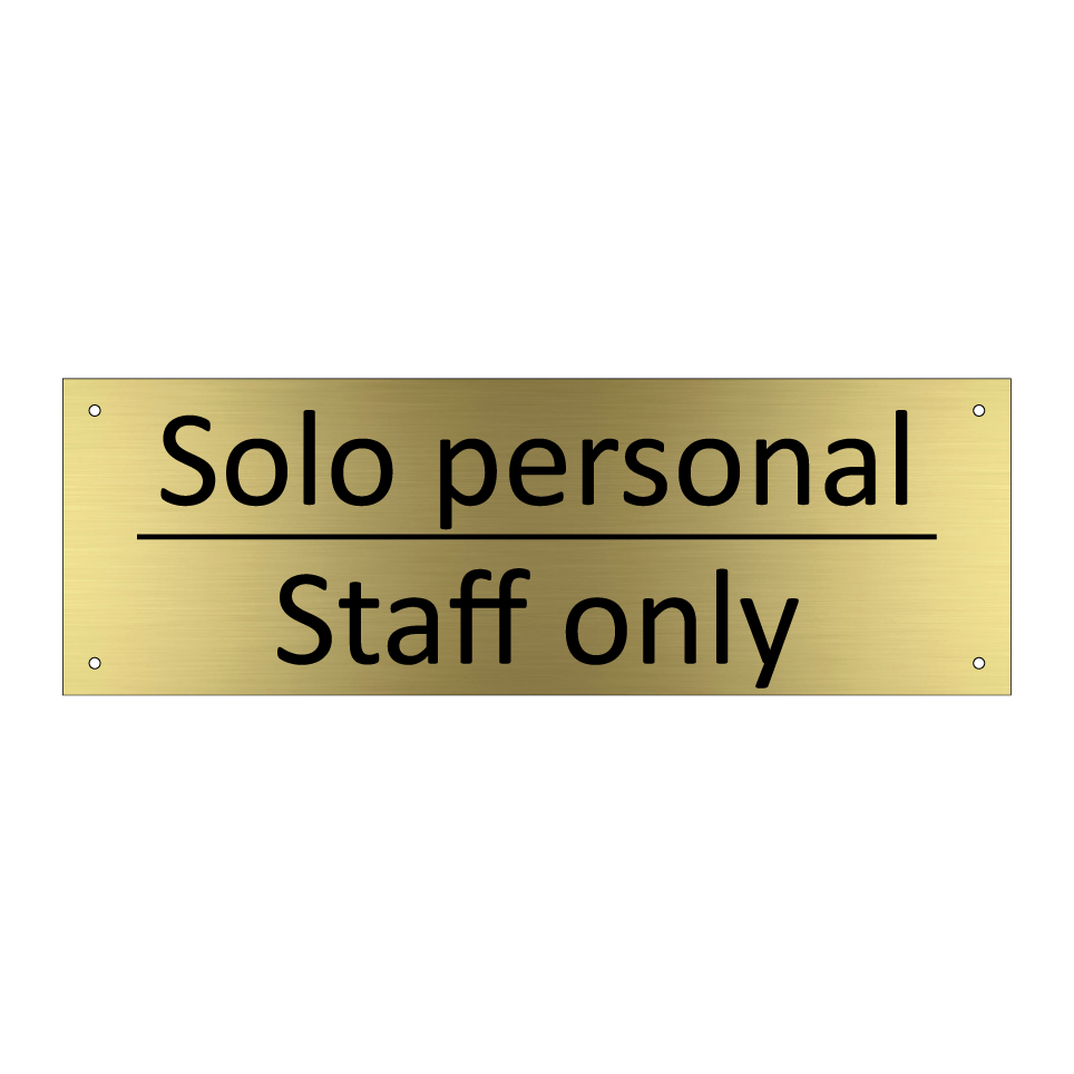Solo personal - Staff only