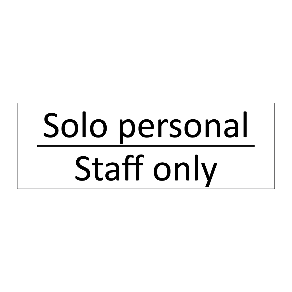 Solo personal - Staff only