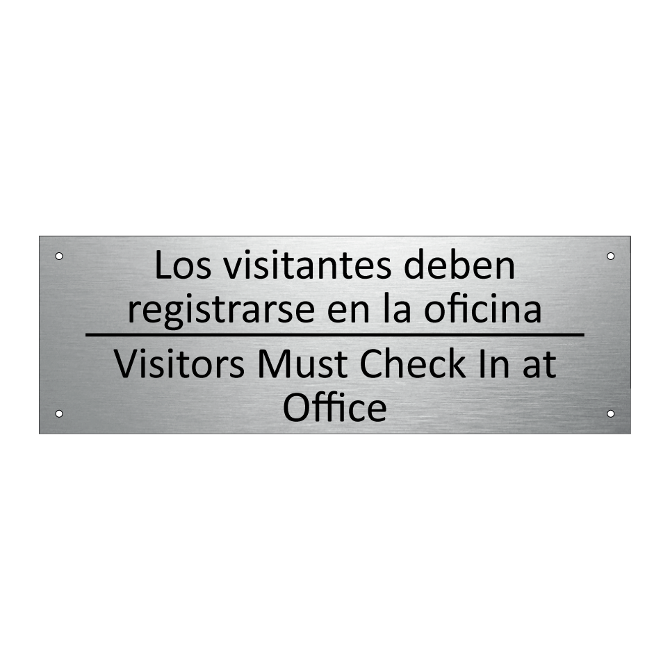 Los visitantes deben /.../ - Visitors Must Check In at /.../