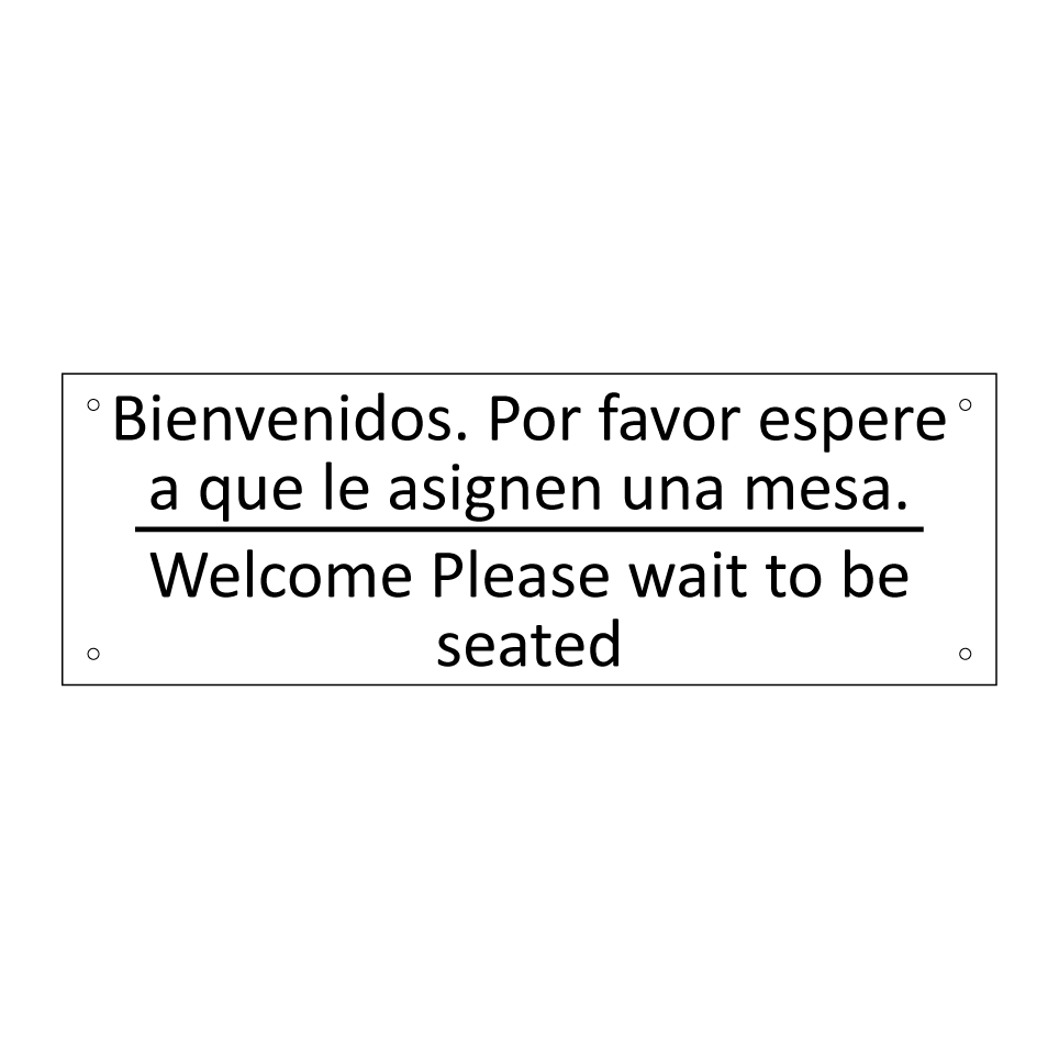 Bienvenidos. Por favor espere /.../ - Welcome Please wait to be /.../