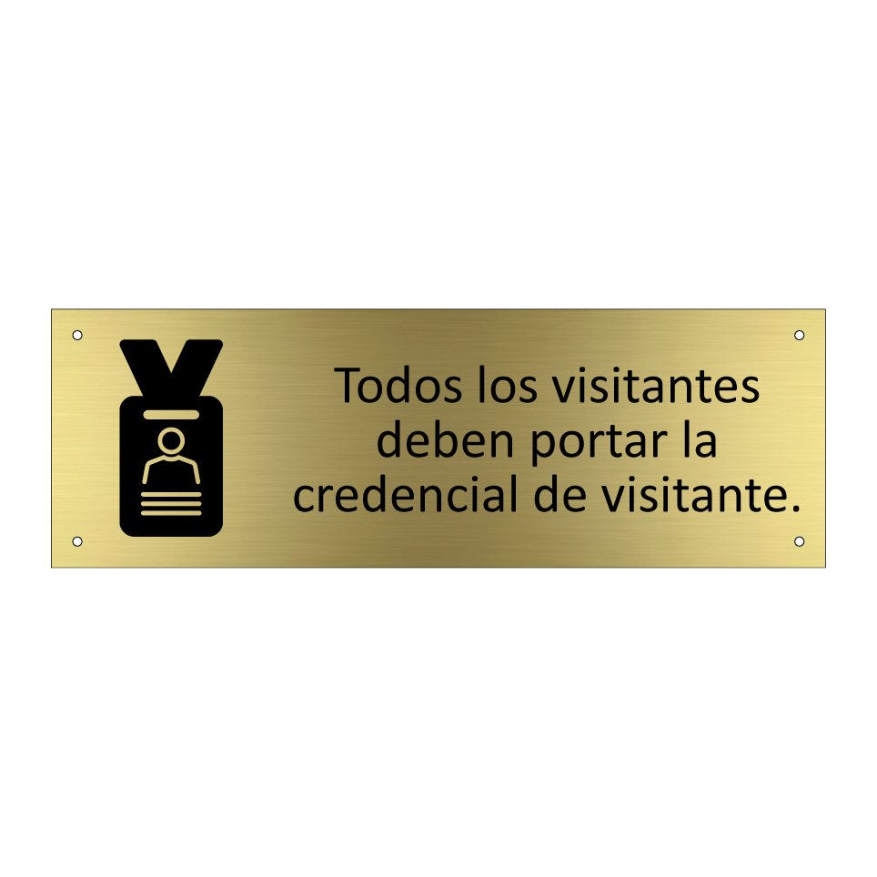 Todos los visitantes deben portar la credencial de visitante.