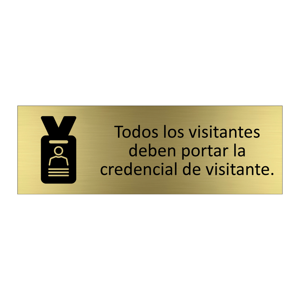 Todos los visitantes deben portar la credencial de visitante.