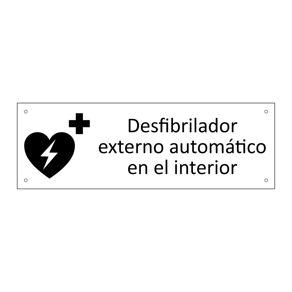 Desfibrilador externo automático en el interior