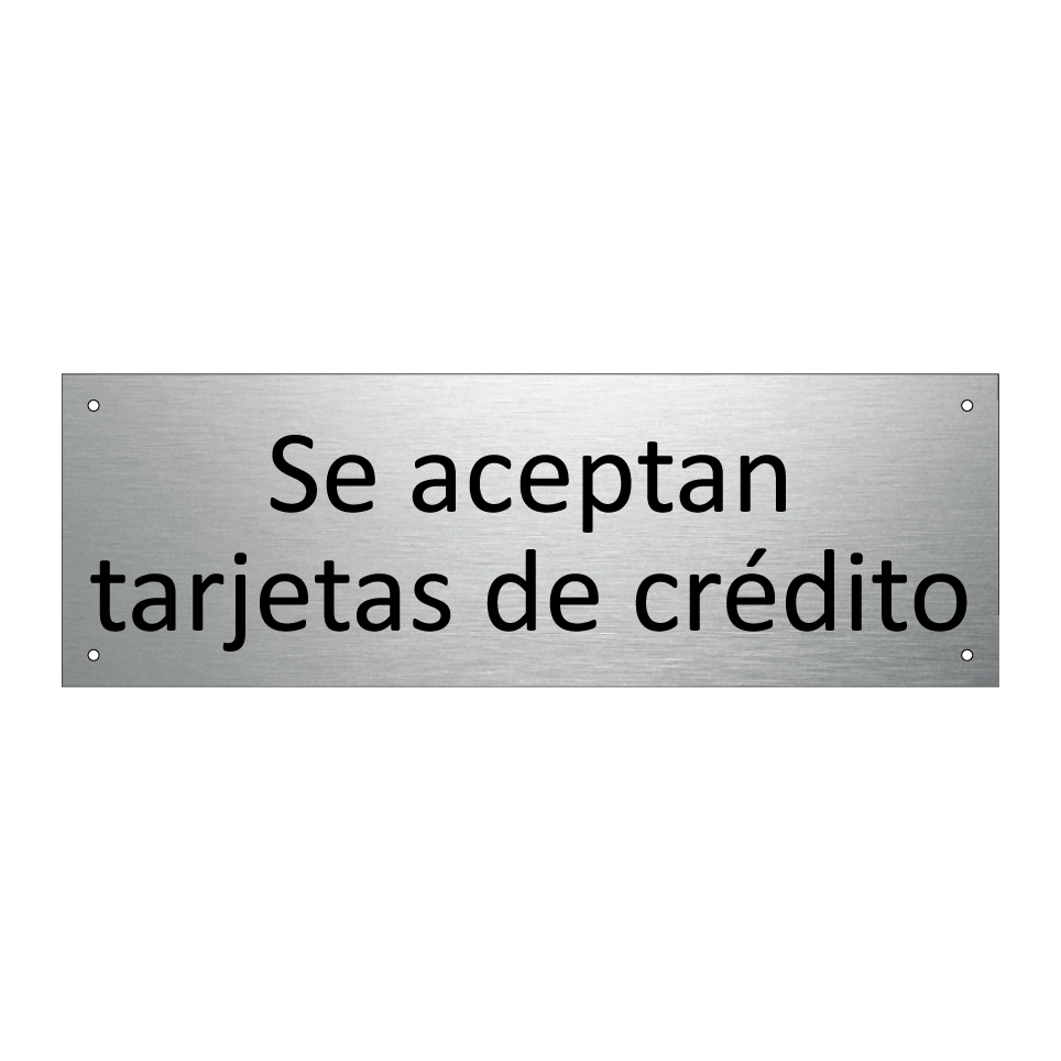 Se aceptan tarjetas de crédito