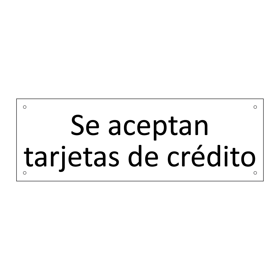 Se aceptan tarjetas de crédito