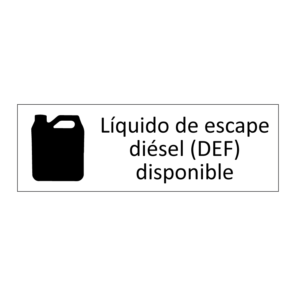 Líquido de escape diésel (DEF) disponible