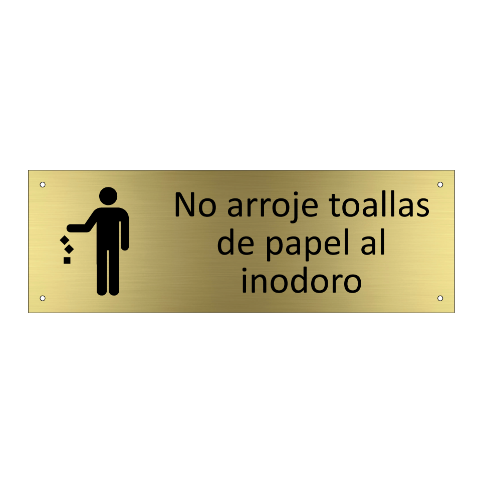 No arroje toallas de papel al inodoro