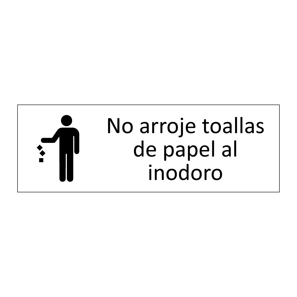No arroje toallas de papel al inodoro