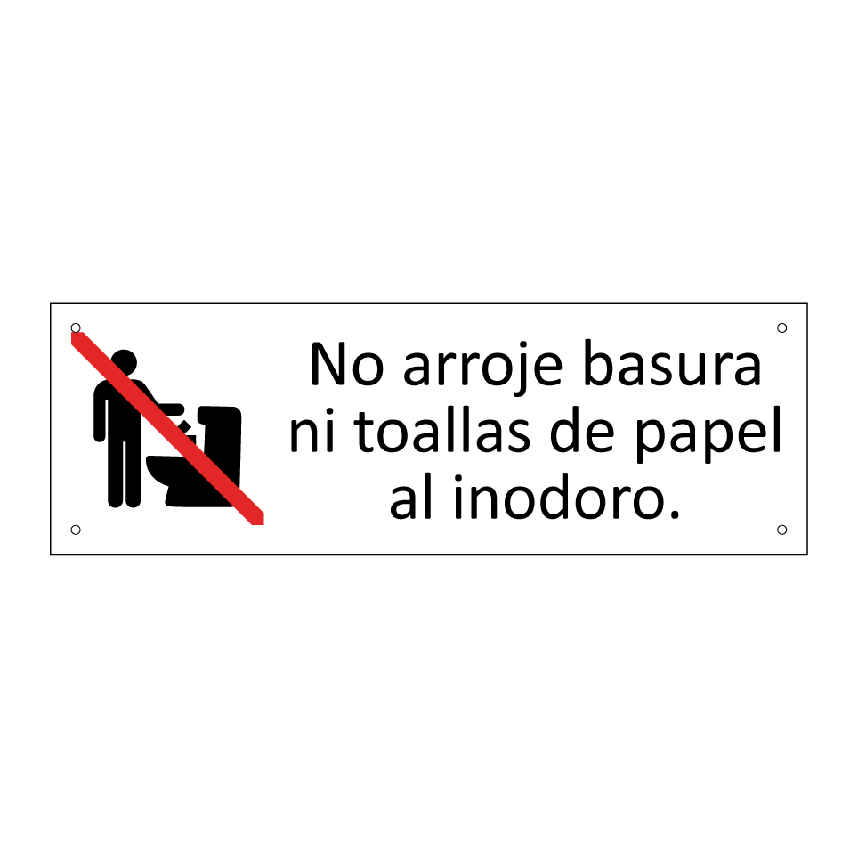 No arroje basura ni toallas de papel al inodoro.