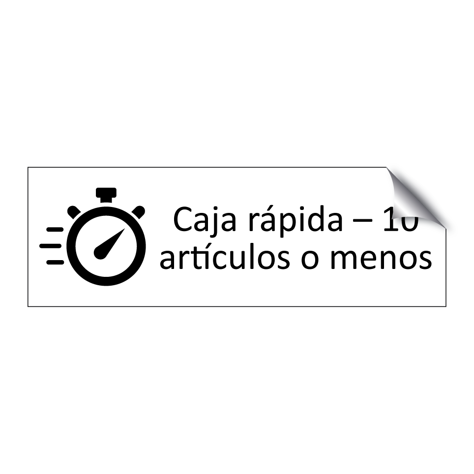Caja rápida – 10 artículos o menos