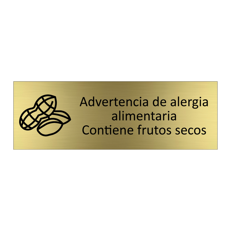 Advertencia de alergia alimentaria Contiene frutos secos