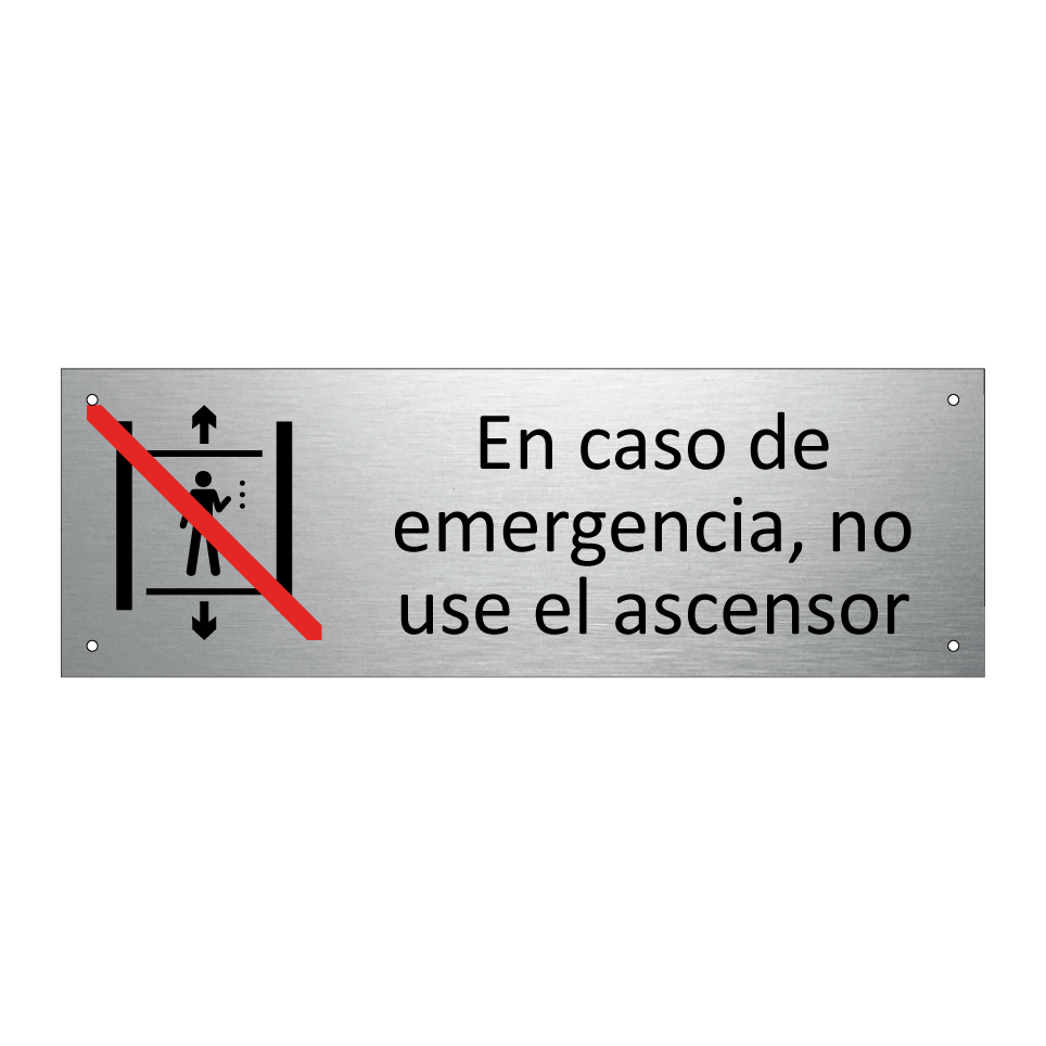 En caso de emergencia, no use el ascensor