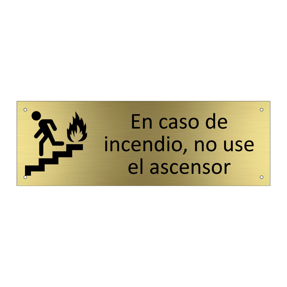 En caso de incendio, no use el ascensor
