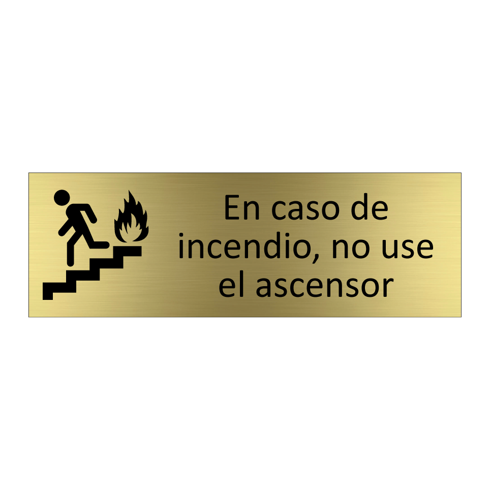 En caso de incendio, no use el ascensor
