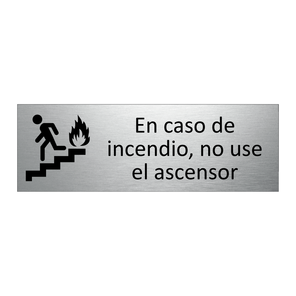 En caso de incendio, no use el ascensor