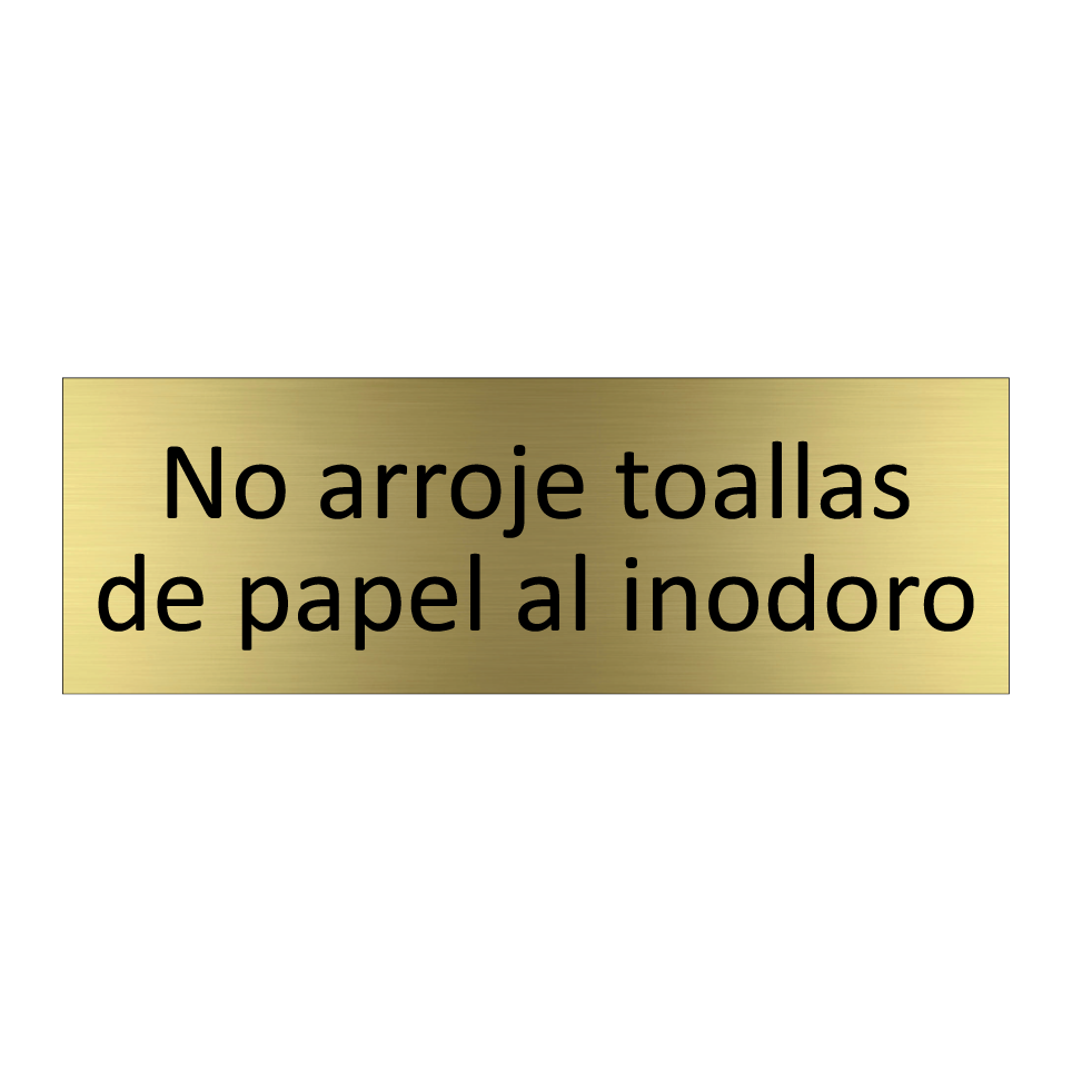 No arroje toallas de papel al inodoro