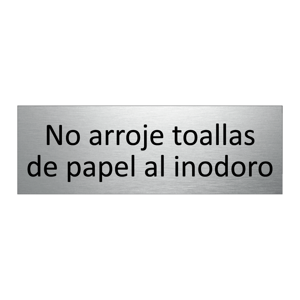 No arroje toallas de papel al inodoro