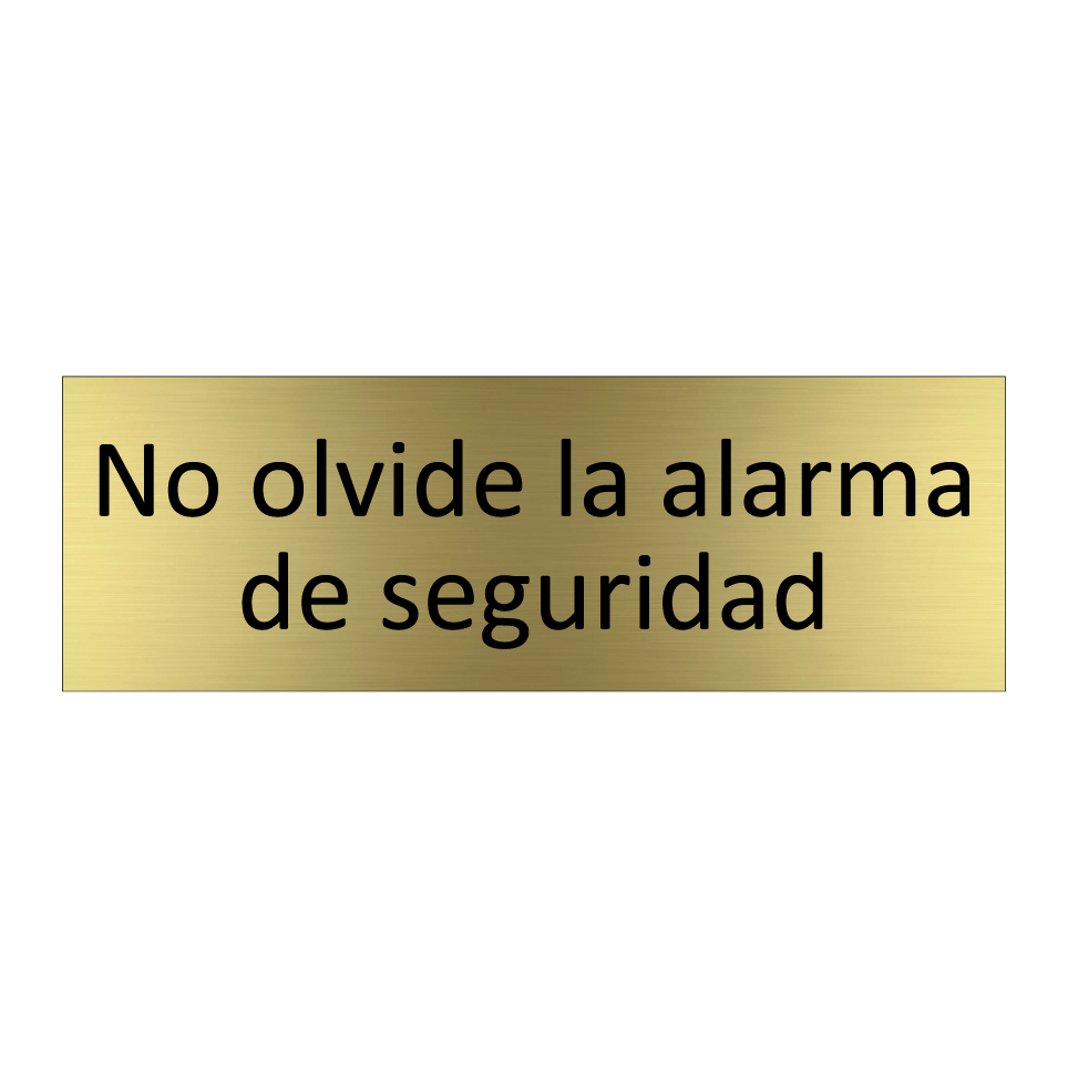 No olvide la alarma de seguridad