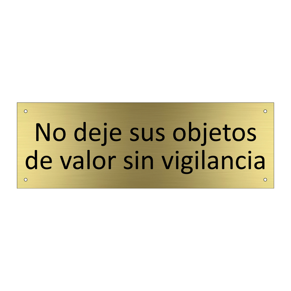 No deje sus objetos de valor sin vigilancia