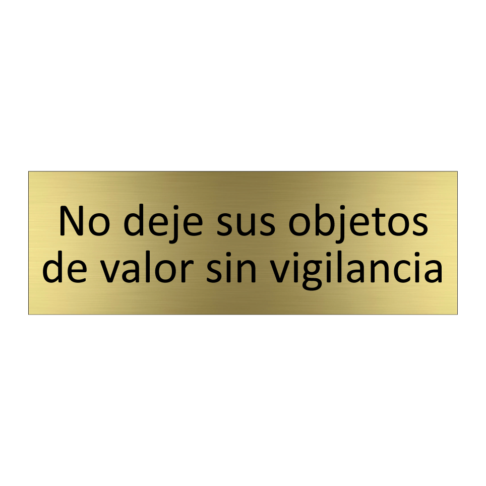 No deje sus objetos de valor sin vigilancia