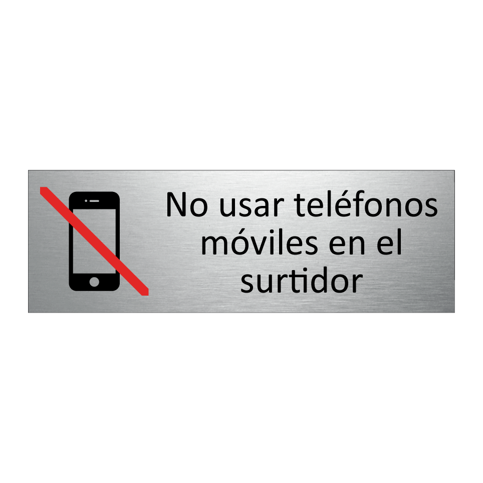 No usar teléfonos móviles en el surtidor