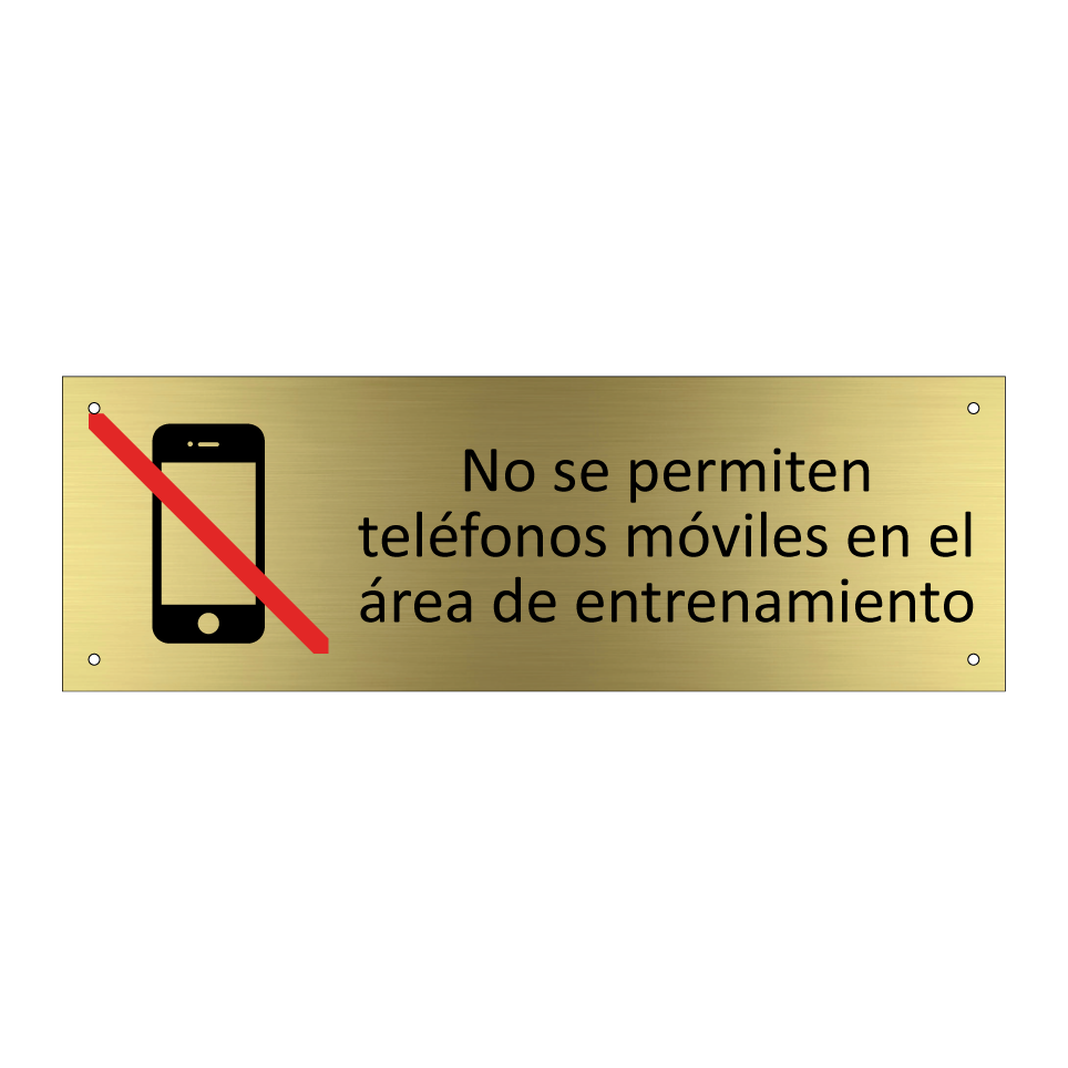 No se permiten teléfonos móviles en el área de entrenamiento