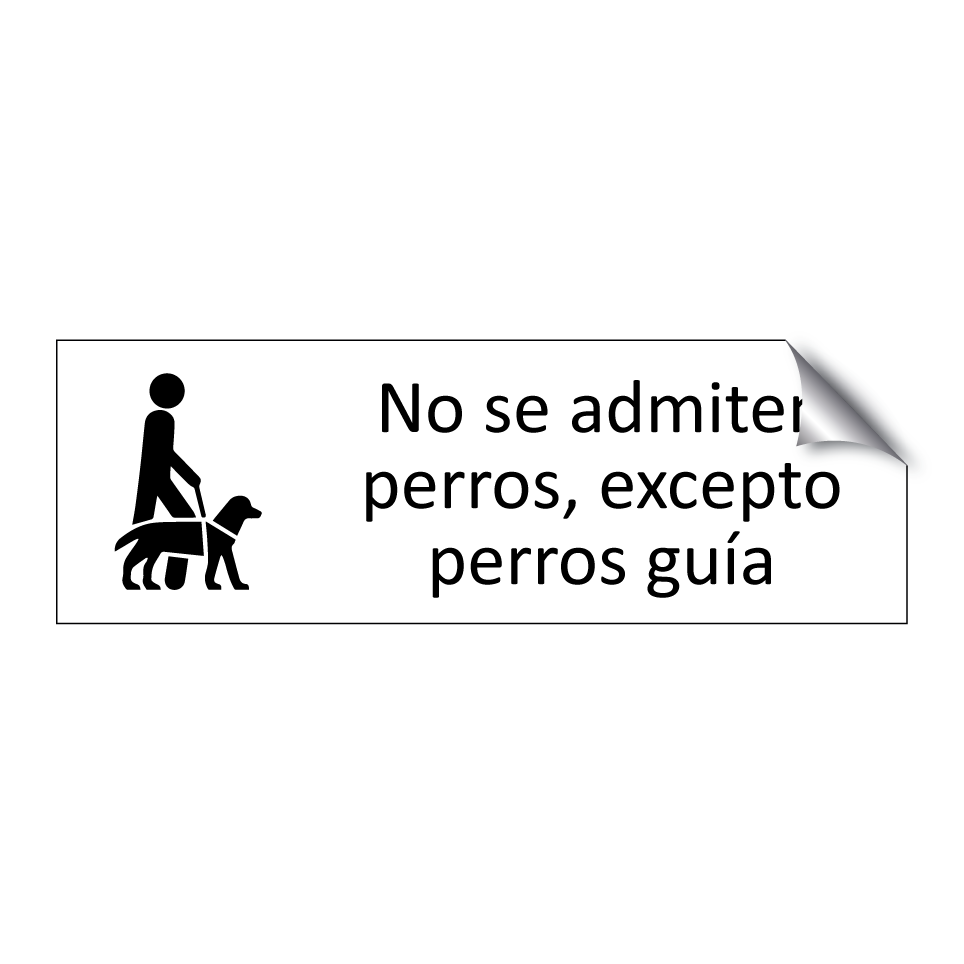 No se admiten perros, excepto perros guía